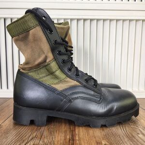 Rothco Jungle Boots Mens Size 8W Wide Green Canvas Black Leather Combat Military